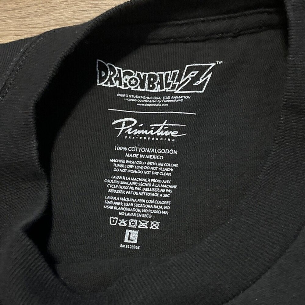 Dragon Ball Z x Primitive Goku Saiyan Logo Graphic Shirt Adult LARGE Black Anime - Picture 6 of 7